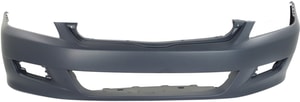 Front Bumper Cover for Honda Accord 2006-2007 Coupe, Primed (Ready to Paint), with Fog Light Holes, Replacement
