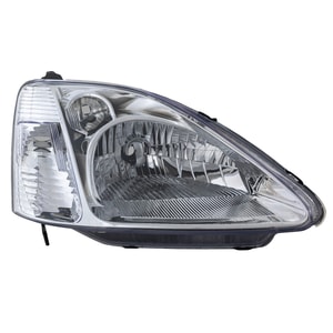 Headlight for Honda Civic Hatchback 2002-2003, Right Passenger Side, Lens and Housing, Halogen, Replacement