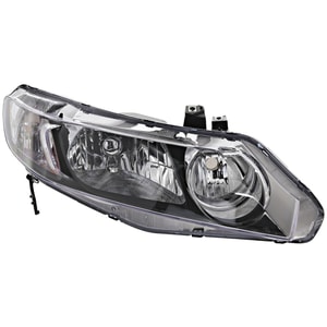 Headlight Lens and Housing for 2006-2011 Honda Civic, Right Passenger Halogen, Sedan, Including 2006-2011 Hybrid Model, Replacement