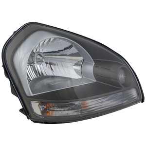 Headlight Assembly for Hyundai Tucson 2005-2009, Right Passenger Side, Halogen, with Clear Turn Signal Light, Replacement
