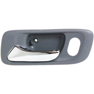 Front Interior Door Handle for Honda Accord 1998-2002, Odyssey 1999-2004, with Chrome Lever and Gray Housing, Left Driver Side, with Hole, Sedan, Replacement
