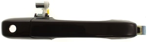 Exterior Front Door Handle Assembly for Honda CR-V 2002-2006, Right Passenger, Smooth Black with Keyhole, Replacement