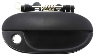 Exterior Front Door Handle Assembly for Hyundai Accent 1995-1998, Right Passenger, Plastic, Textured Black, With Keyhole, Replacement