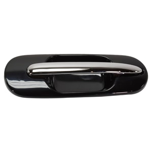 Exterior Rear Door Handle for Honda CR-V 1997-2001 Right Passenger, Chrome Lever+Smooth Black Bezel, Replacement
