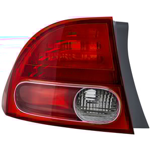 Tail Light for Honda Civic Sedan 2006-2008, Left Driver Side, Outer, Lens and Housing, Replacement