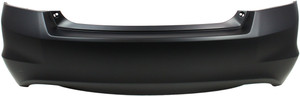 Rear Bumper Cover for Honda Accord 2008-2012 Sedan, 6 Cylinder, Primed (Ready to Paint), with Dual Exhaust Holes, Replacement (CAPA Certified)
