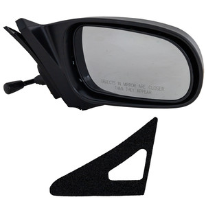 Manual Remote Mirror for Honda Civic 1996-2000, Right Passenger, Non-Folding, Non-Heated, Textured, without Auto Dimming, Blind Spot Detection, Memory, and Signal Light, Coupe/Hatchback, Replacement