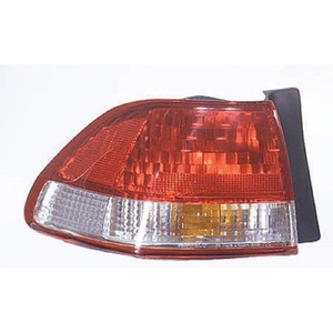 Left Driver Rear Tail Light Assembly for 2001 - 2002 Honda Accord (4 Door; Sedan), Body Mounted, Without Bulbs or Sockets,  33551S84A11, Replacement