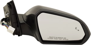 Power Mirror for Hyundai Sonata 2015-2017, Right Passenger, Manual Folding, Heated, Paintable, with Blind Spot Detection and Signal Light, without Memory, Replacement