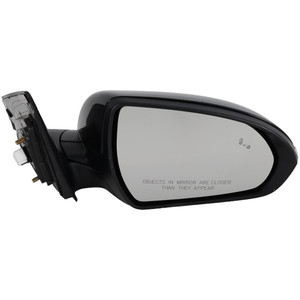 Power Mirror for Hyundai Elantra 2019-2020, Right Passenger, Heated, Manual Folding, Paintable, with Blind Spot Glass and In-Housing Signal Light, Without Auto Dimming and Memory, for Korea Built Vehicle, Replacement