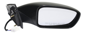 Power Mirror for Hyundai Sonata 2011-2014, Right Passenger, Manual Folding, Non-Heated, Paintable, Without Signal Light, Excludes Hybrid Model, Replacement