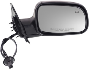 Power Mirror for Jeep Grand Cherokee 1999-2004, Right Passenger Side, Manual Folding, Heated, Textured, Without Memory, 5-Pin Plug, Replacement