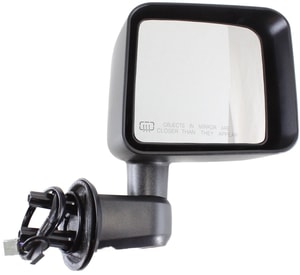 Power Mirror for Jeep Wrangler JK 2011-2013, Right Passenger, Manual Folding, Heated, Textured Finish, Replacement