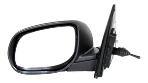 Manual Remote Mirror for Kia Forte Sedan 2010-2013, Left Driver, Manual Folding, Non-Heated, Paintable, w/o Signal Lights, Replacement
