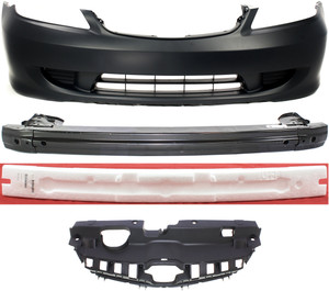 Radiator Support Cover Assembly for 2004-2005 Honda Civic, 4-Piece Kit Replacement