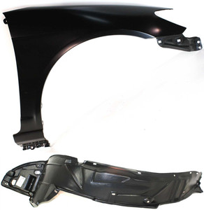 Front Fender Assembly for 2004-2005 Honda Civic, Right Passenger Side - 2-Piece Kit, Includes Fender Liner, Replacement