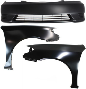Front Bumper Cover Assembly for 2005-2006 Toyota Camry, 3-Piece Kit with Fenders, Replacement