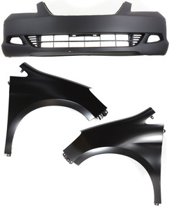 Front Bumper Cover Assembly for 2005-2007 Honda Odyssey, 3-Piece Kit with Fenders, Replacement