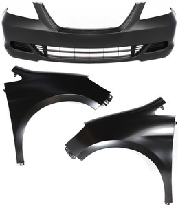 Front Bumper Cover Assembly for 2005-2007 Honda Odyssey, 3-Piece Kit with Fenders, Replacement