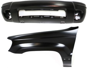 Front Bumper Cover Assembly for 2004 Jeep Grand Cherokee, 2-Piece Kit with Fender Replacement