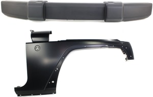 Front Bumper Cover Assembly for Jeep Wrangler 2007-2017 & Wrangler JK 2018, 2-Piece Kit with Fender, Replacement