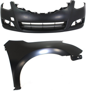 Front Fender Assembly for 2010-2013 Nissan Altima, Right Passenger Side, 2-Piece Kit, Includes Bumper Cover - Replacement