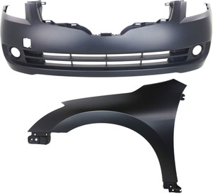 Front Fender Assembly for Nissan Altima 2007-2009, Left Driver, 2-Piece Kit, Includes Bumper Cover, Replacement