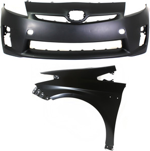 Front Bumper Cover Assembly for 2010-2011 Toyota Prius, 2-Piece Kit, Primed (Ready to Paint), with Fender, Replacement