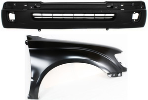 Front Fender Assembly for 1998-2000 Toyota Tacoma, Right Passenger 2-Piece Kit: Includes Bumper Cover, Replacement