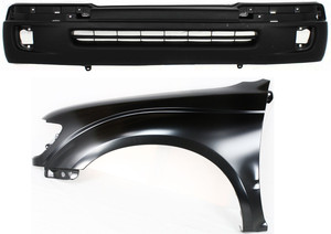 Front Fender Assembly for 1998-2000 Toyota Tacoma, 2-Piece Kit includes Left Driver side and Bumper Cover, Replacement
