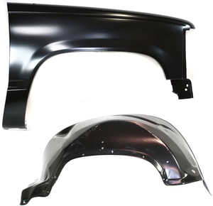Front Fender Right Passenger for Chevrolet C/K Full Size Pickup 1988-2000, 2-Piece Kit with Wheelhouse, Replacement Part