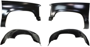 Front Fender for Chevrolet C/K Full Size Pickup 1988-2000, Right Passenger and Left Driver, 4-Piece Kit with Wheelhouses, Replacement