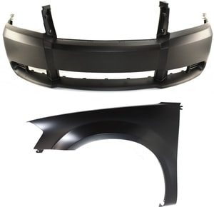 Front Bumper Cover for 2008-2010 Dodge Avenger, Primed (Ready to Paint), 2-Piece Kit, with Left Driver Fender, Replacement