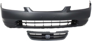 Front Bumper Cover for 1998-2000 Honda Accord, Primed (Ready to Paint), 2-Piece Kit, with Grille Assembly, Coupe Replacement