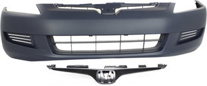 Front Bumper Cover for 2003-2005 Honda Accord, Primed (Ready to Paint), 2-Piece kit, with Grille, Coupe, Replacement