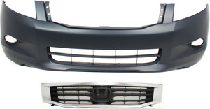 Grille and Bumper Cover Kit for Honda Accord Sedan 2008-2010, Replacement 2-Piece Set