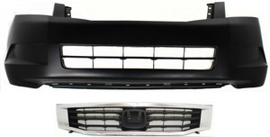 2-Piece Kit Grille with Bumper Cover for 2008-2010 Honda Accord Sedan, Replacement