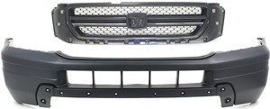 Front Bumper Cover Kit for Honda Pilot LX Models 2003-2005, Primed (Ready to Paint), Includes Grille, 2-Piece Set, Replacement