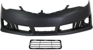 Front Bumper Cover Kit for 2012-2014 Toyota Camry, 2-Piece, Primed (Ready to Paint), with Bumper Grille, Replacement