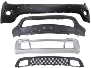 Front Bumper Grille for Jeep Grand Cherokee 2014-2016, 4-Piece Plastic Kit with Bumper Covers, Replacement