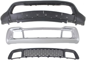 Front Bumper Grille 3-Piece Kit with Bumper Cover for Jeep Grand Cherokee 2014-2016, Replacement