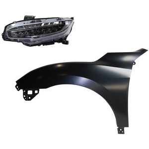 Headlight Assembly Kit for Honda Civic 2016-2018, Left Driver Side, LED, 2-Piece Kit, with Fender Replacement
