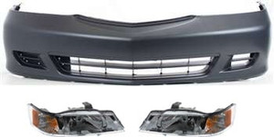 Headlight Kit for Honda Odyssey 1999-2004, Right Passenger and Left Driver Halogen Lens and Housing, 3-Piece with Bumper Cover Replacement