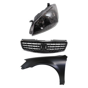 Replacement Headlight Kit for 2005-2006 Nissan Altima, Left Driver Side, Lens and Housing, High-Intensity Discharge (HID)/Xenon, 3-Piece with Fender and Grille Assembly