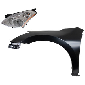 Headlight Assembly for 2010-2012 Nissan Altima, Left Driver, HID/Xenon, 2-Piece Kit with HID Kit and Fender, Replacement