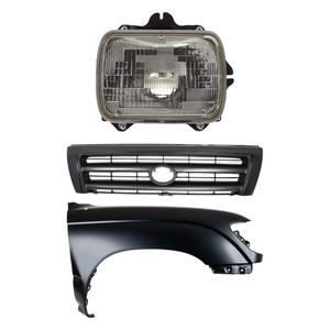 Front Fender Kit for 1997 Toyota Tacoma Right Passenger, Primed (Ready to Paint), 3-Piece Set with Grille and Headlight Replacement