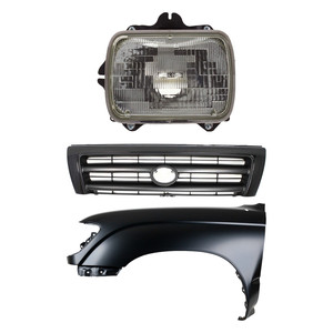 Front Fender for 1997-1997 Toyota Tacoma, Left Driver, Primed (Ready to Paint), 3-Piece Kit with Grille and Headlight Replacement
