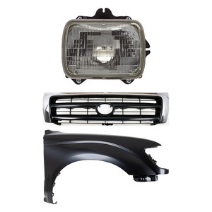 Front Fender Kit for 1997 Toyota Tacoma, Right Passenger Side, Primed (Ready to Paint), 3-Piece Set with Grille and Headlight Replacement