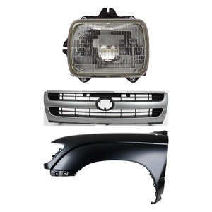 Front Fender Kit for 1997-1997 Toyota Tacoma, Left Driver, Primed (Ready to Paint), 3-Piece with Grille and Headlight, Replacement