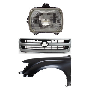 Front Fender for Toyota Tacoma 1997-1997, Left Driver Side, Primed (Ready to Paint), 3-Piece Kit which includes Grille and Headlight, Replacement